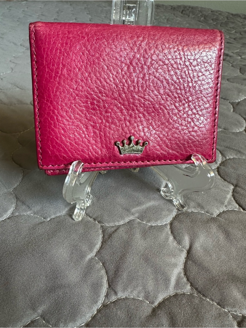 Elaine Turner Hot Pink Leather Accent Wallet-Accessories